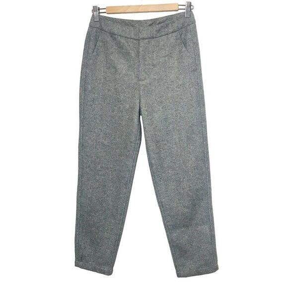 Blueluck Wool Micro Chevron Woven Knit High Rise Pants In Grey Size Small - Picture 1 of 7